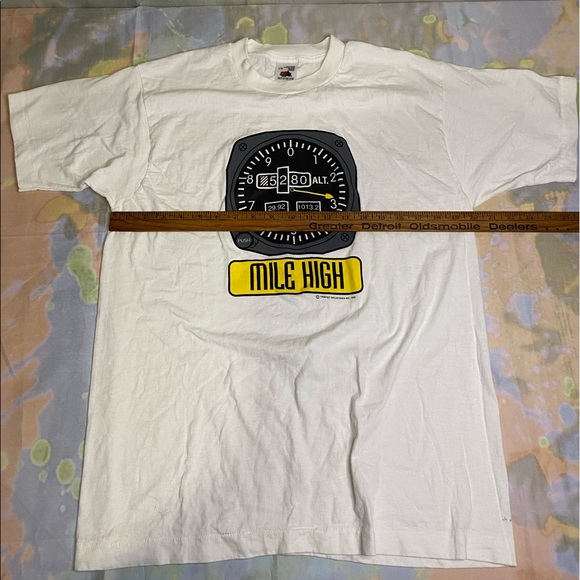 Vintage T Shirt 90s  Single Stitch MADE IN CANADA Mile High Club Aviation 1992 - Picture 7 of 8